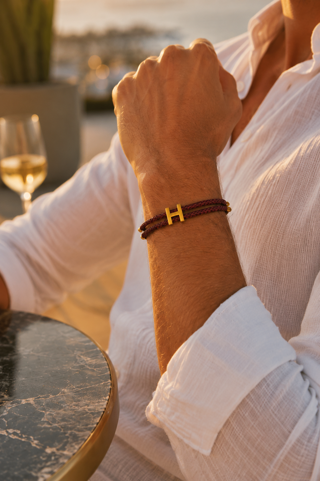 Pulseira Capri Bordeaux/Ouro