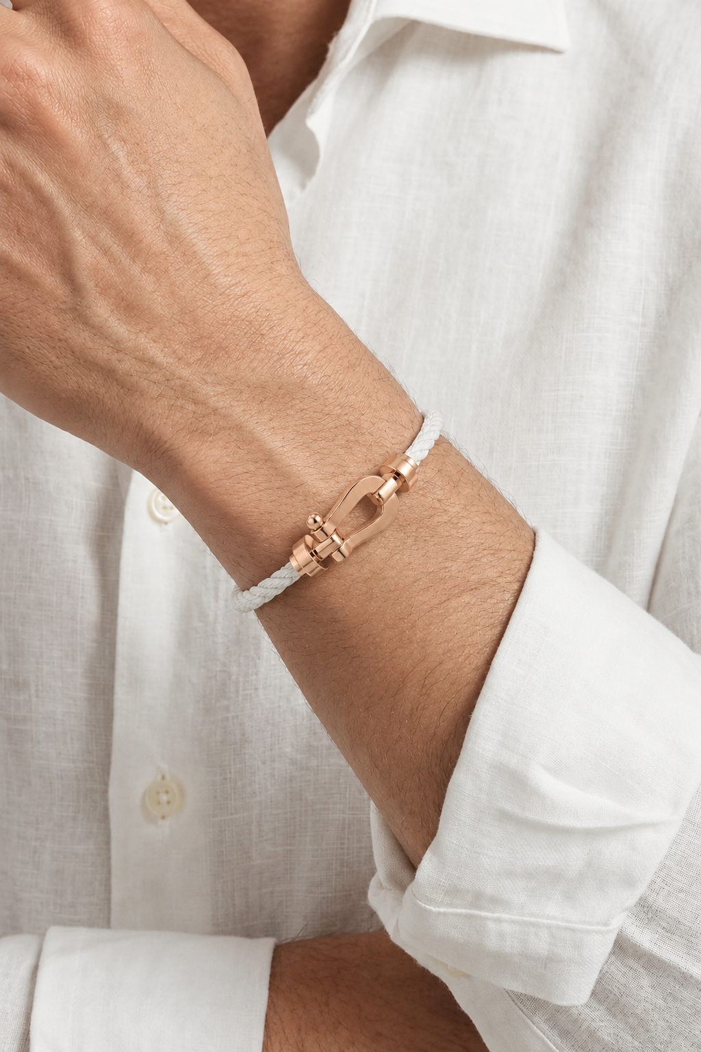 Pulseira Capri Náutica Branca/Ouro Rosa
