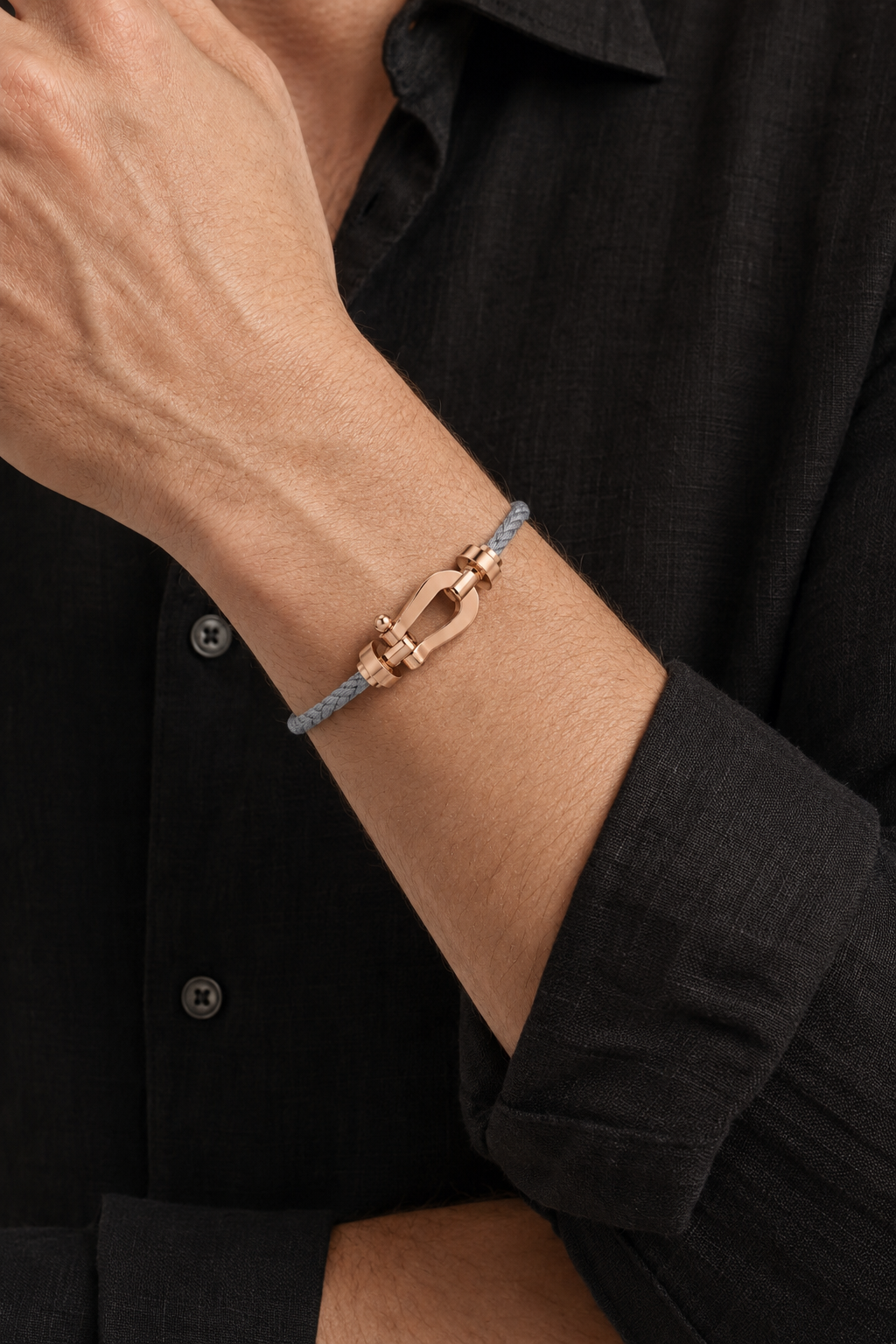 Pulseira Capri Náutica Cinza/Ouro Rosa