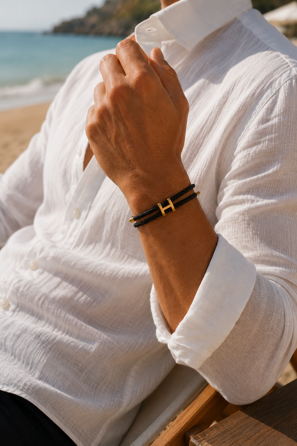 Pulseira Capri Preta/Ouro