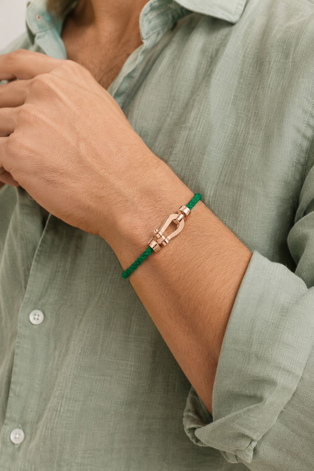 Pulseira Capri Náutica Verde/Ouro Rosa