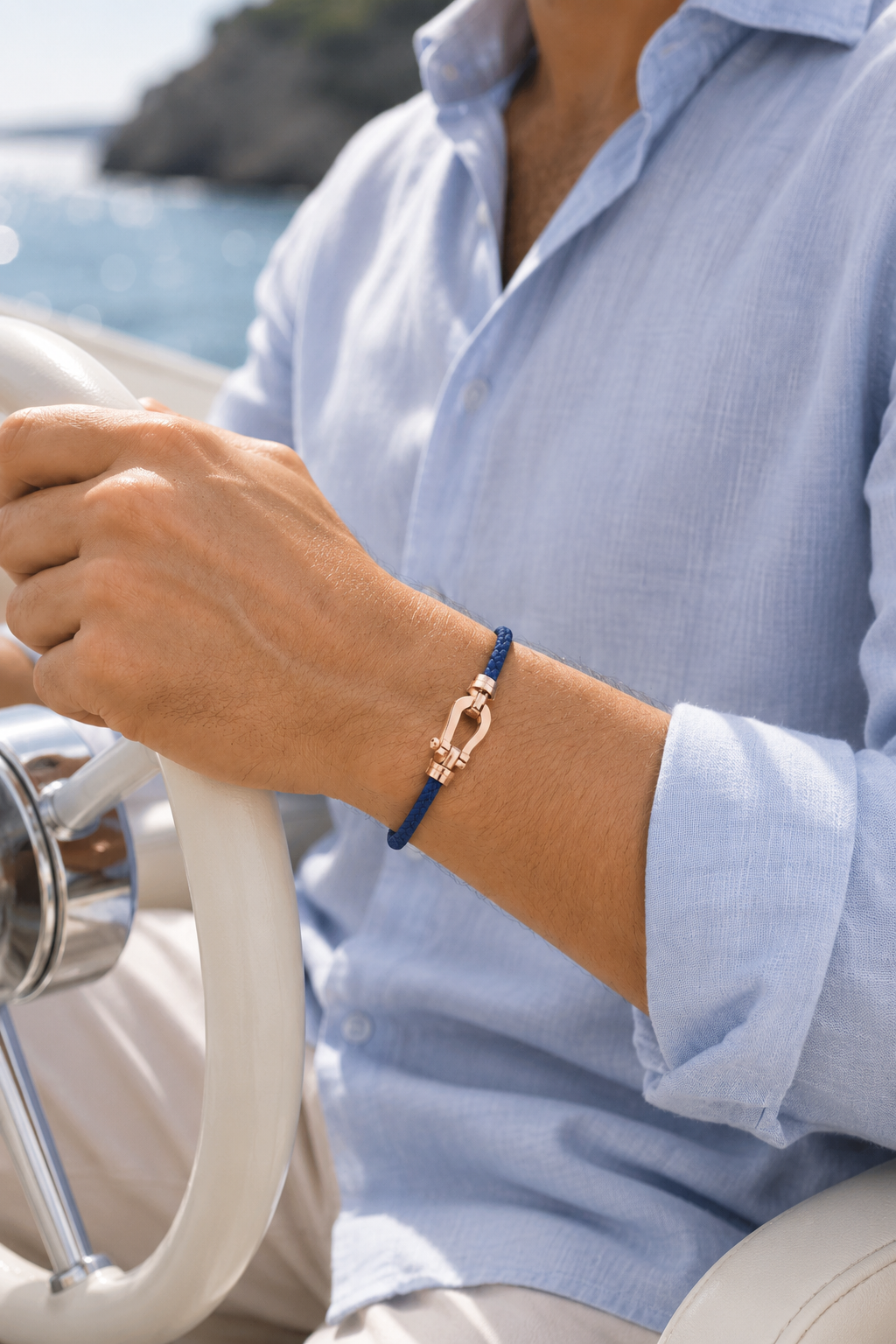 Pulseira Capri Náutica Navy/Ouro Rosa