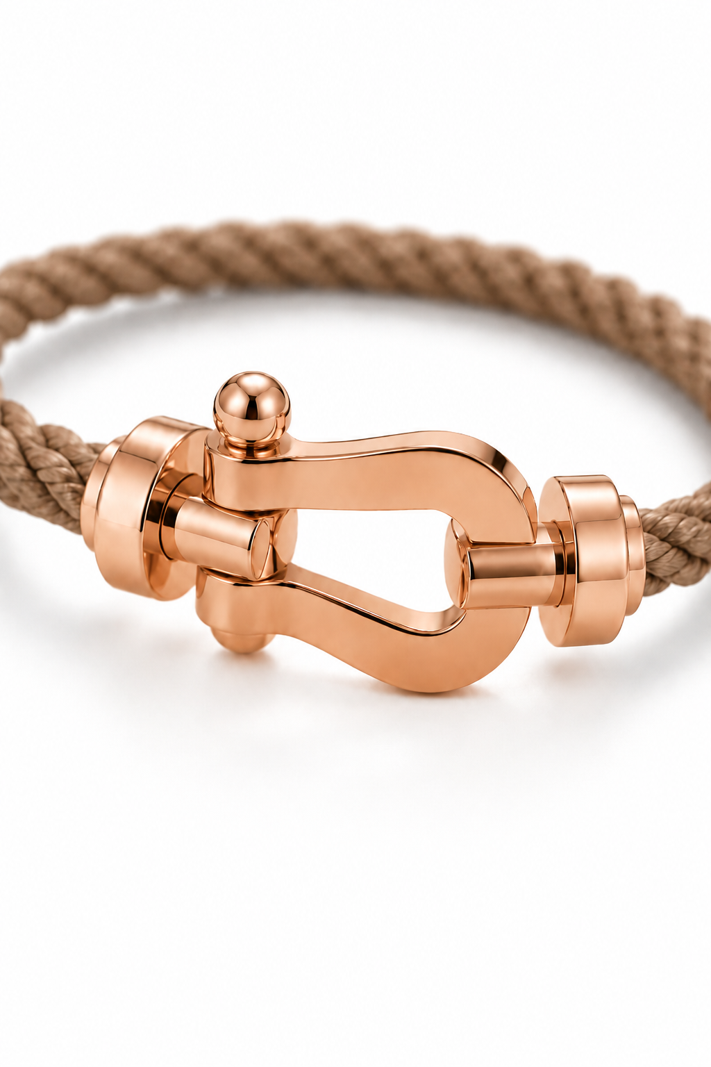 Pulseira Capri Náutica Castanho Claro/Ouro Rosa